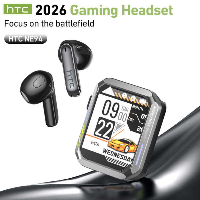 Wireless Earbuds Tws - HTC NE94 ゲーミングTWSイヤホン。マイク内蔵、ゲーム音楽両用、低遅延、Bluetooth、AI翻訳機能搭載、ワイヤレスイヤホン、快適な装着感。