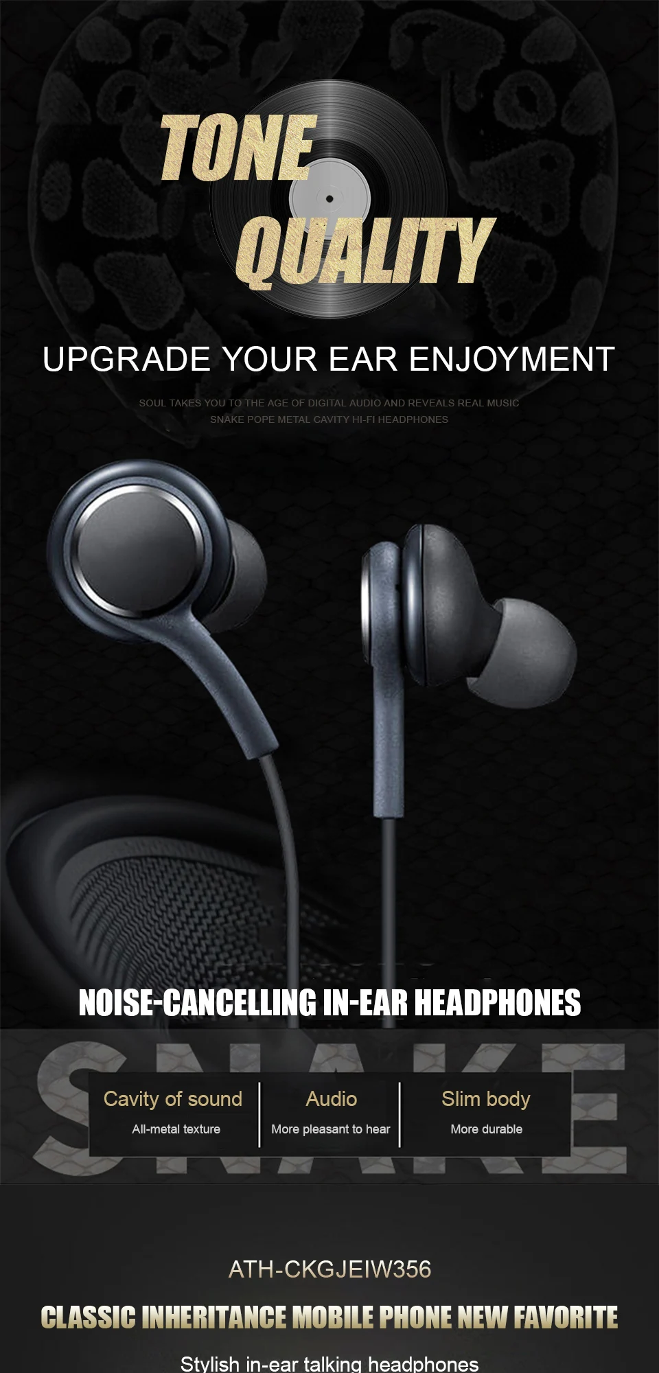 Audiophile Headphone Wired - Androidスマートフォン用、3.5mm有線接続、Type-C対応のインイヤー型ステレオヘッドセット、オーディオアクセサリー。