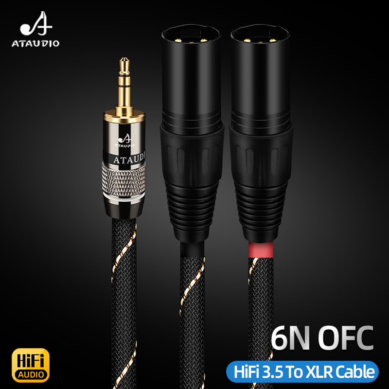 高品質HiFi 3.5mm to 2XLRオーディオケーブル - Earphone Splitter Jack のレビューと価格