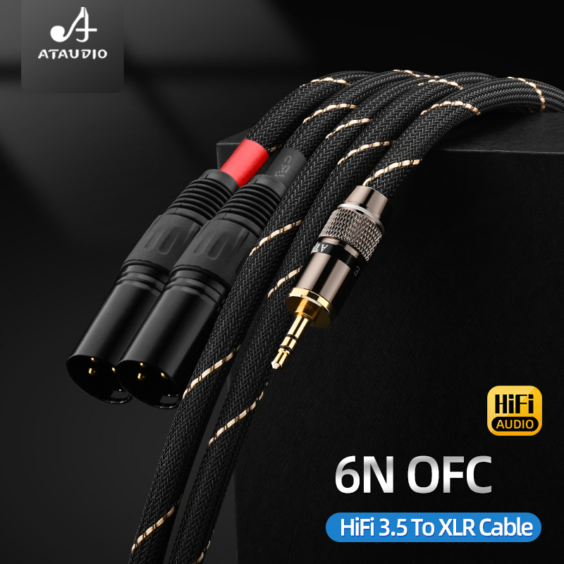 高品質HiFi 3.5mm to 2XLRオーディオケーブル - Earphone Splitter Jack のレビューと価格