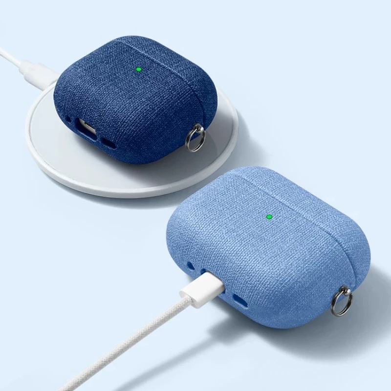 無地の粗い織り柄の生地を使用した、AirPods 5用ハード - Headphone Case Hard のレビューと価格